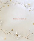 Tiara de noiva cristal com flor dourada